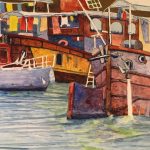 Barges in France by Robert Willis